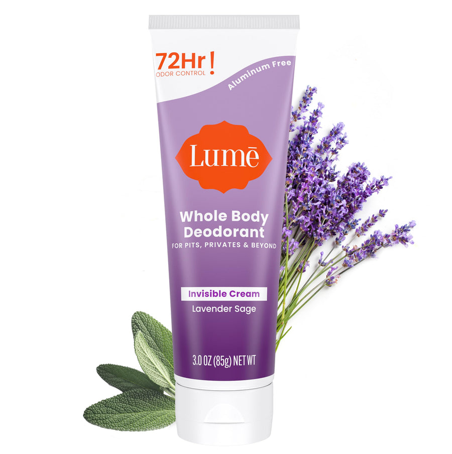 Whole Body Deodorant - Invisible Cream Tube - 72 Hour Odor Control - Aluminum Free, Baking Soda Free, Skin Safe - 3.0 ounce (Lavender Sage)