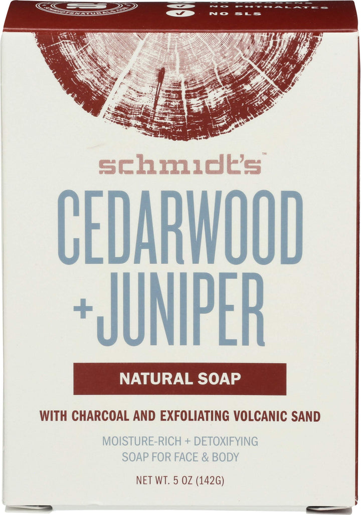 SCHMIDT’S NATURALS BAR SOAP - FRAGRANCE FREE (CEDARWOOD + JUNIPER)