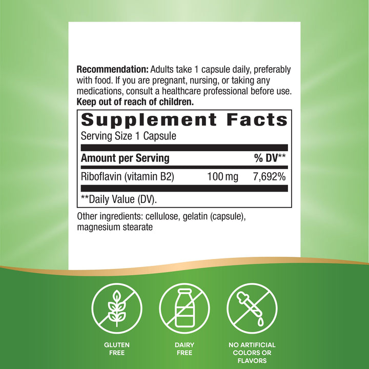 Nature&#39;s Way Riboflavin Vitamin B2, Supports Ce
