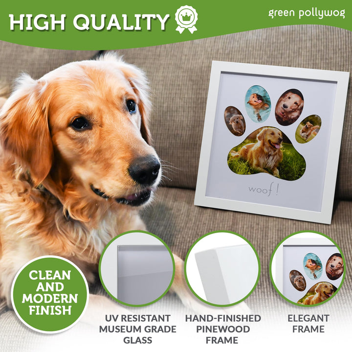 ,5-Opening Paw Print Collage Frame,Paw Print Picture Frame,Dog Frame for Pictures,Dog Mom Frame,Dog Dad Frame,Dog Paw Print Gifts,Pet Memorial Picture Frame,Pawprint Frame