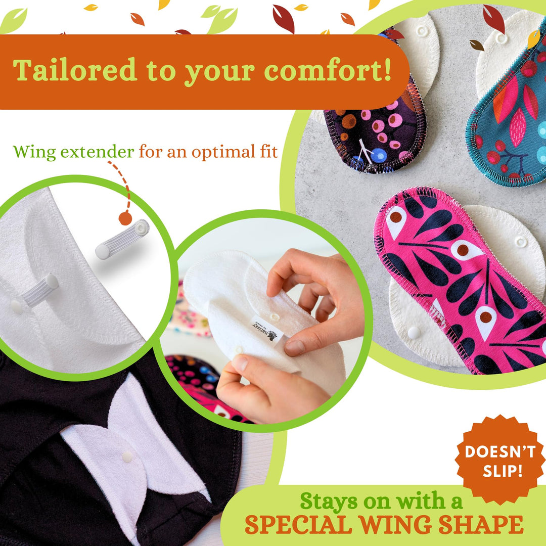 Reusable Panty Liners for Women (Single S); Mini Organi