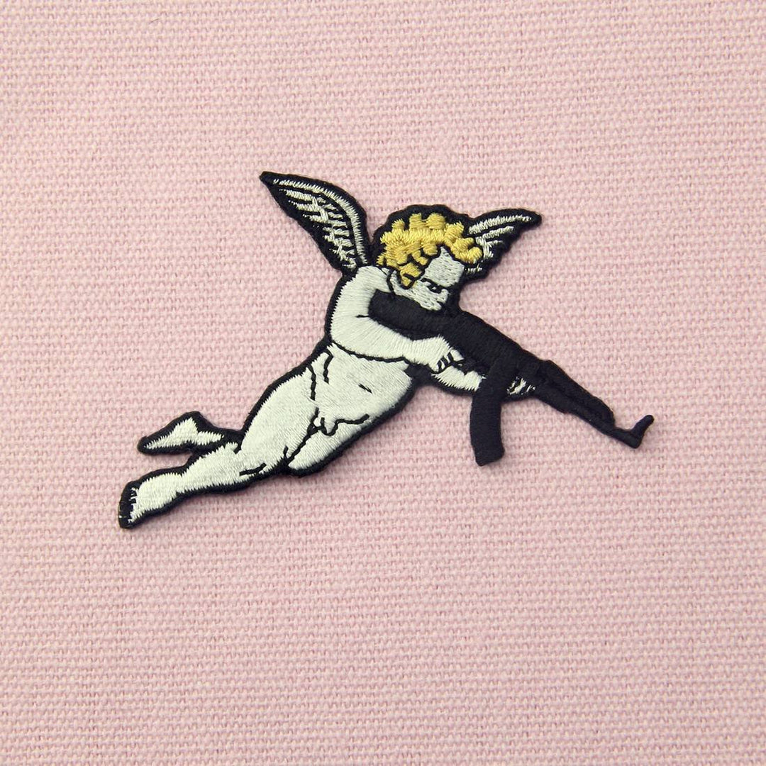 Cupid with Gun Funny Patch Embroidered Applique Iron On