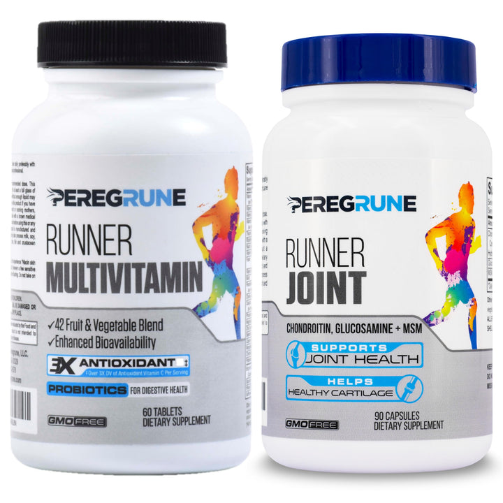 Runner Multivitamin &amp; Joint Support Supplement – Antioxidants, Vitamin B Complex, Probiotics for Health, Energy, Endurance, Recovery - Glucosamine Chondroitin, MSM – GMP Running Supplements