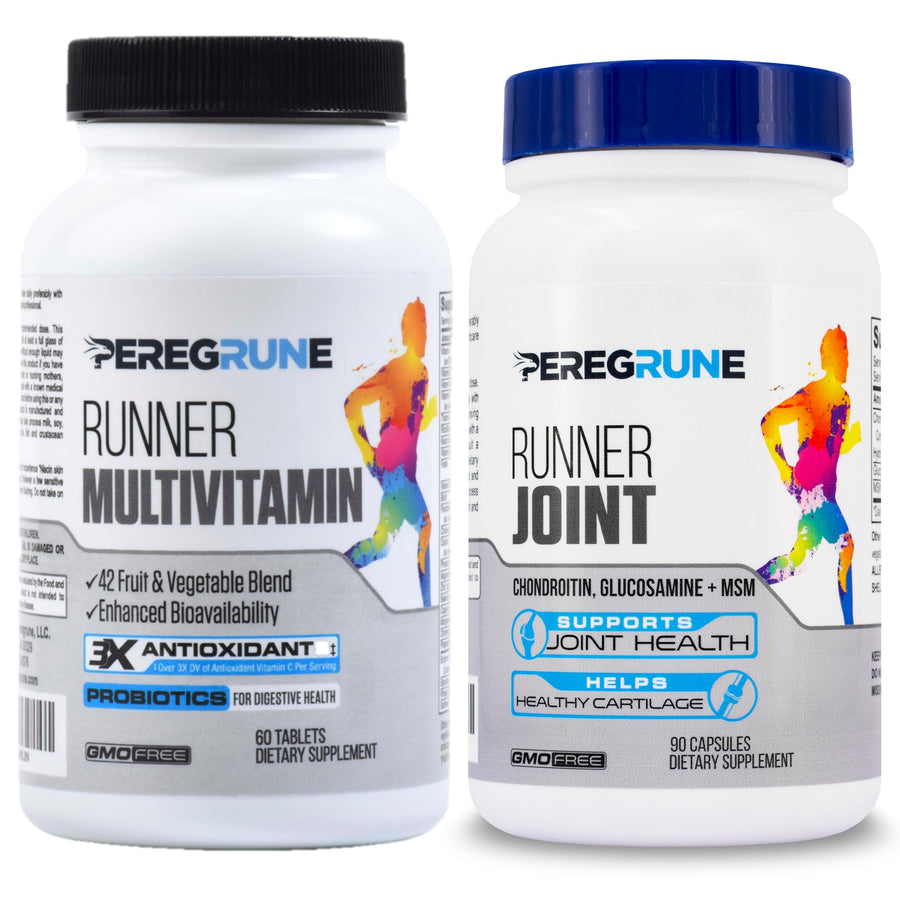 Runner Multivitamin & Joint Support Supplement – Antioxidants, Vitamin B Complex, Probiotics for Health, Energy, Endurance, Recovery - Glucosamine Chondroitin, MSM – GMP Running Supplements
