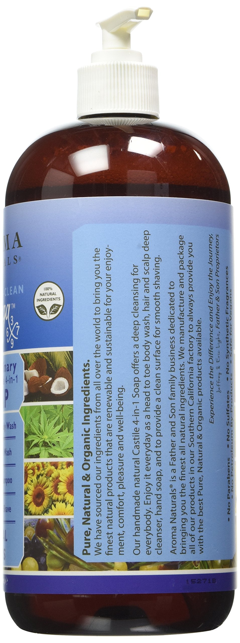 Extraordinary Natural 4-in-1 Castile Liquid Soap, Global Mints, 34 Ounce