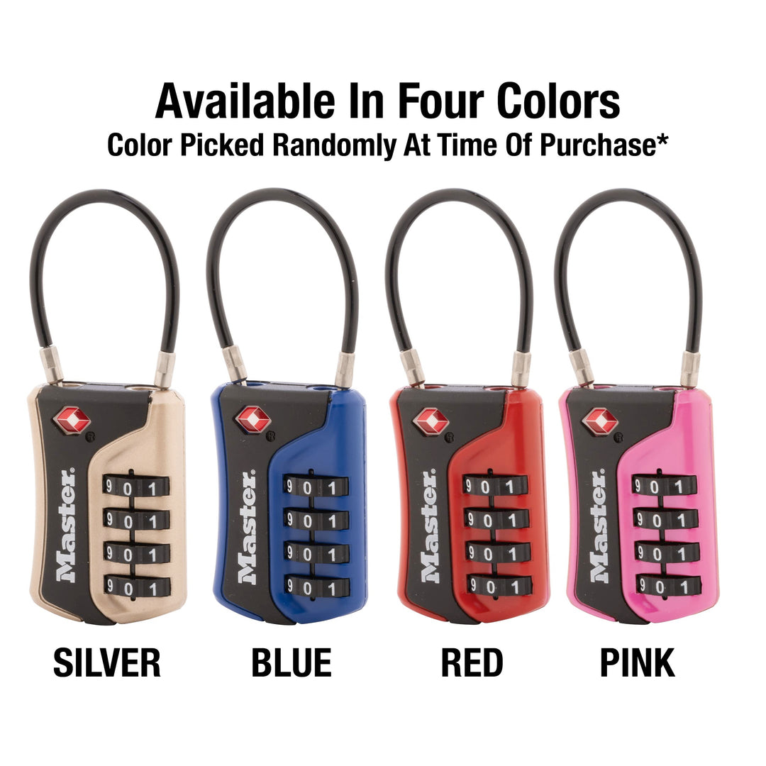 4697D Set Your Own Combination TSA Approved Luggage Lock, 1 Pack, Colors may vary