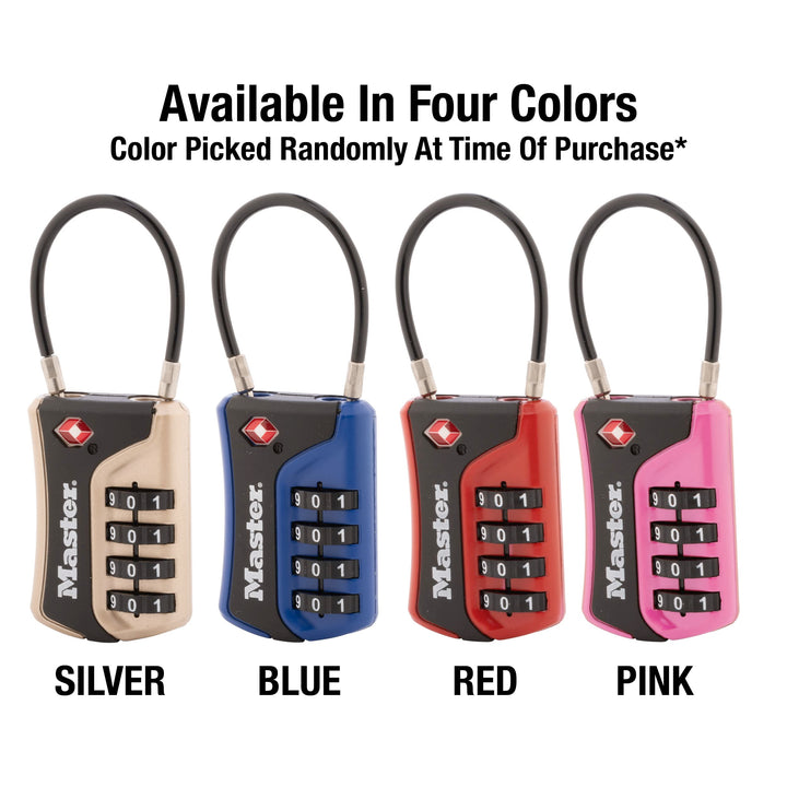 4697D Set Your Own Combination TSA Approved Luggage Lock, 1 Pack, Colors may vary