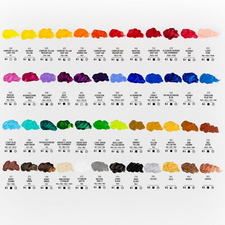 Liquitex BASICS Acrylic Paint Set, 48 x 22ml (0.74-oz) 