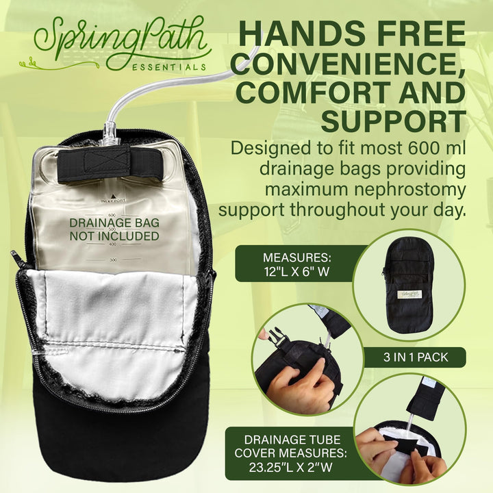 Nephrostomy Tube and Drainage Bag Cover (Black)