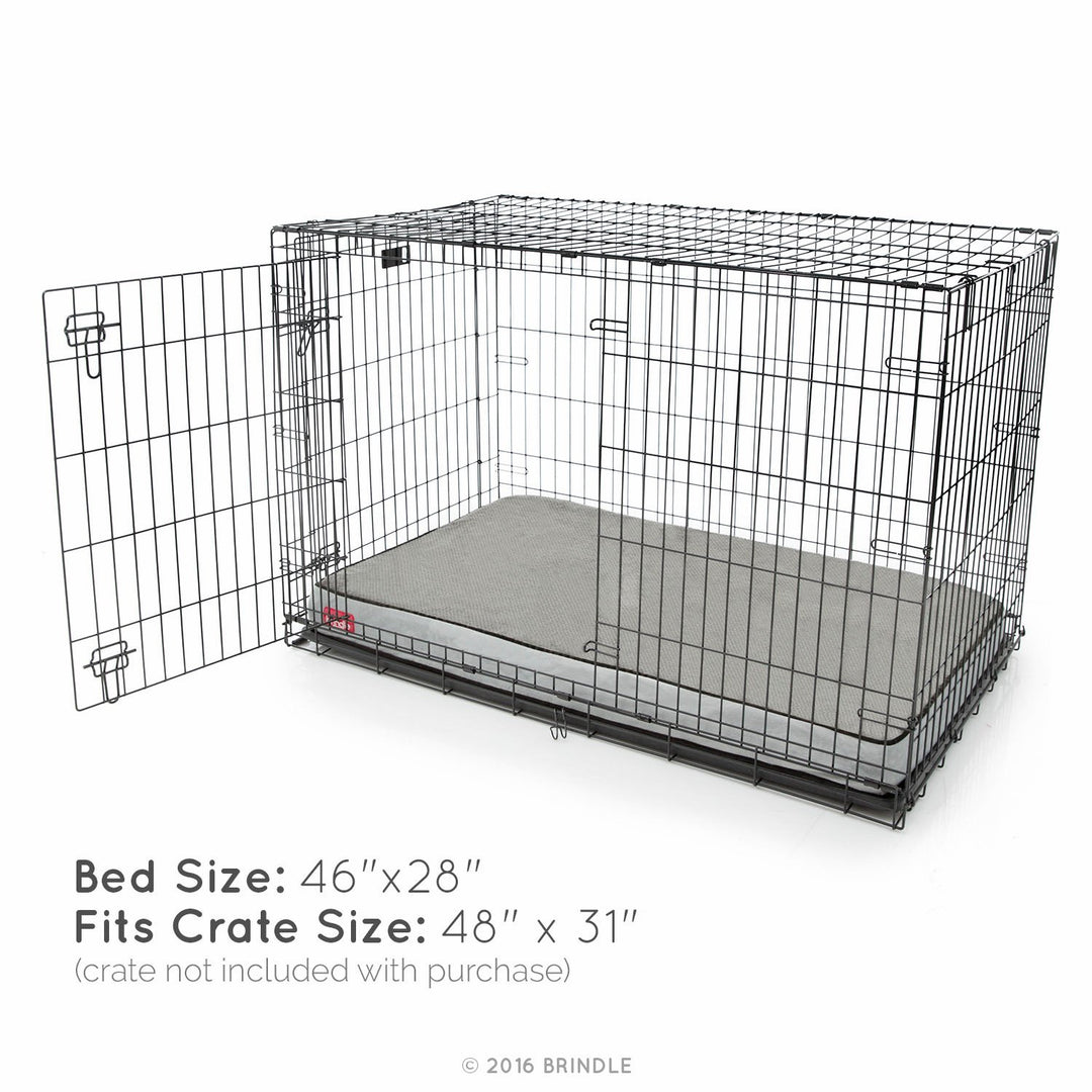 BRINDLE Waterproof Memory Foam Pet Bed - Removable and Washable Cover - 4 Inch Orthopedic Dog and Cat Bed - Fits Most Crates