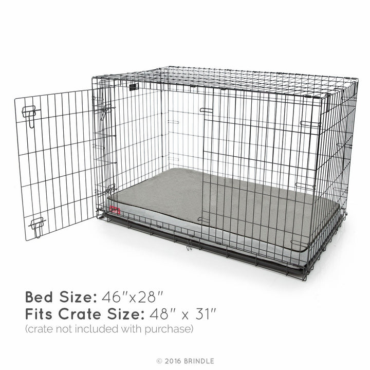 BRINDLE Waterproof Memory Foam Pet Bed - Removable and Washable Cover - 4 Inch Orthopedic Dog and Cat Bed - Fits Most Crates