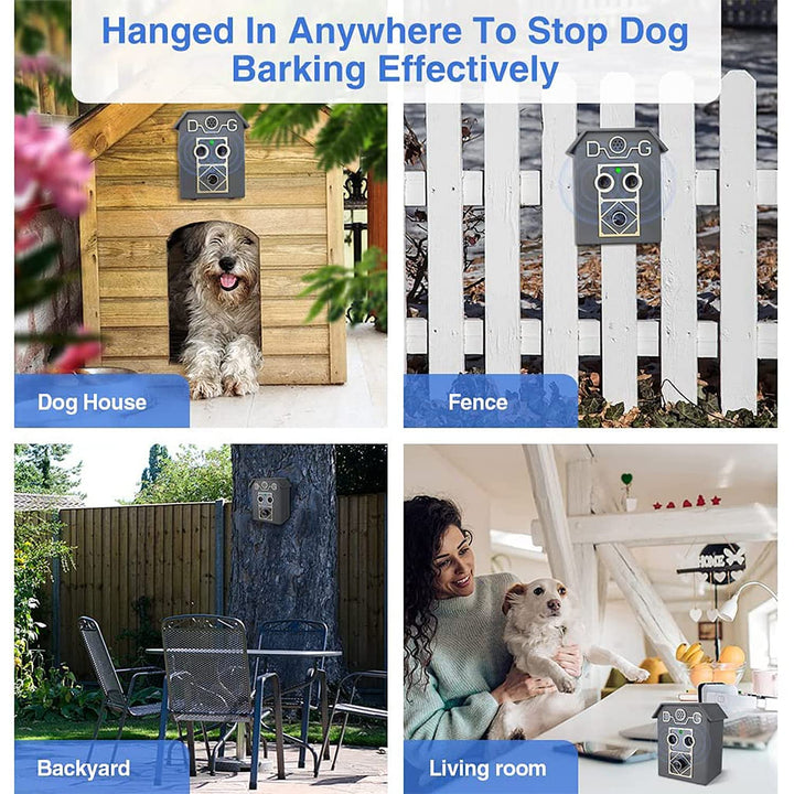 Sumao Anti Dog Bark Deterrent 50Ft Automatically Waterproof with 4 Adjustable Modes 2 Ultrasonic Speaker, Stop Barking Control Devices Anti Barking Device Dog Training Tool for Small/Medium/Large Dogs