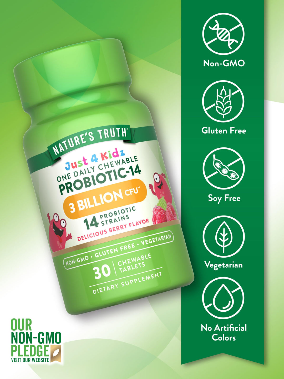 Nature&#39;s Truth Probiotics for Kids | 30 Chewabl