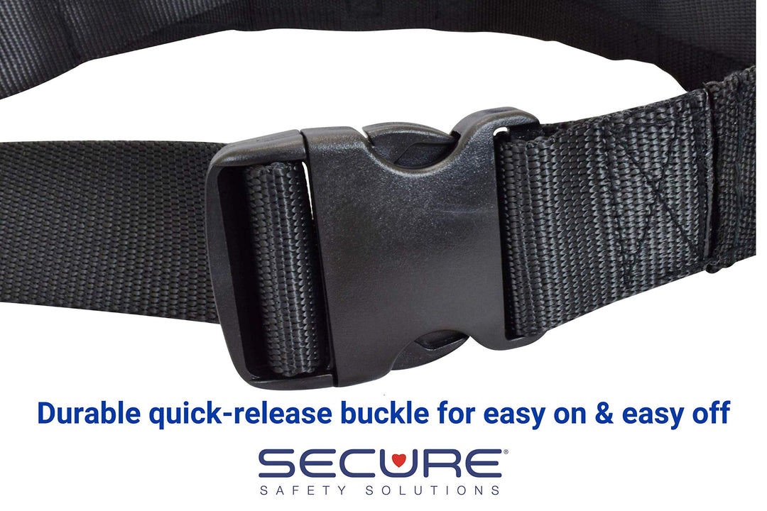 Secure Gait Belt for Seniors with 6 Handles, Quick Rele