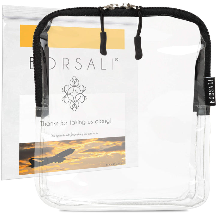 TSA Quart Size Bag Approved for Carry On Travel - One (1) Quart Clear Toiletires, Cosmetic and 3-1-1 Liquids Toiletry Bag