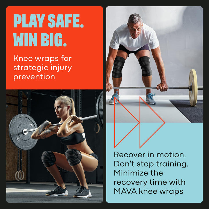 Knee Wraps (Pair) for Men &amp; Women | Ideal for Cross Training, WODs, Gym Workouts, Weightlifting, Fitness &amp; Powerlifting | Knee Straps for Squats | 72 Compression &amp; Elastic Support