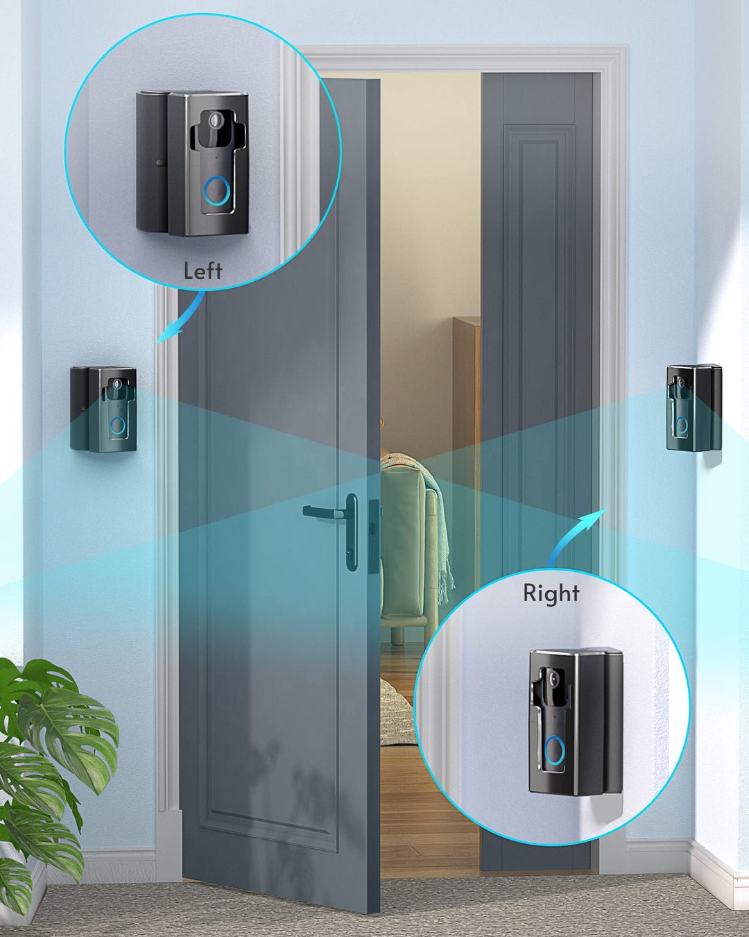 Adjustable (35 to 135 Degree) Doorbell Angle Mount, Anti-theft Video Doorbell Mount Compatible with Most Brand Video Doorbell, Easy to Install(Patent Pending)