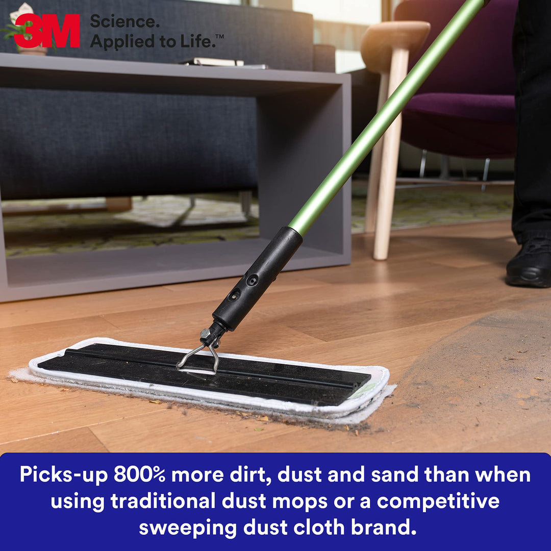 3M Easy Trap Sweep and Dust Sheets, 1 Roll of 60 8 x 6 Sheets, Disposable Easy Sweep Floor Duster, Picks Up 8x More Dirt, Dust, Sand, Hair, Works on Dry or Wet Surfaces, Hardwood Floors, 59152W