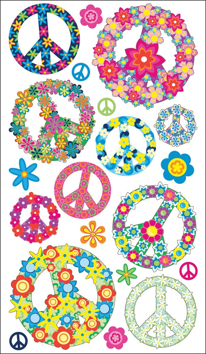 Sticko Floral Peace Signs Stickers