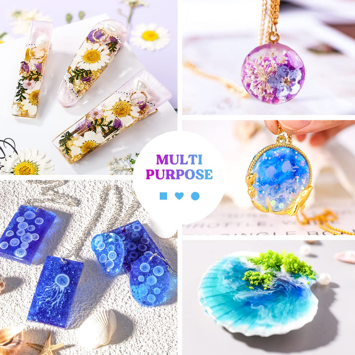 LET&#39;S RESIN Jewelry Making Kit - 153Pcs Highly Clear Resin with Upgraded UV Lamp, Resin Accessories for Keychains, Jewelry