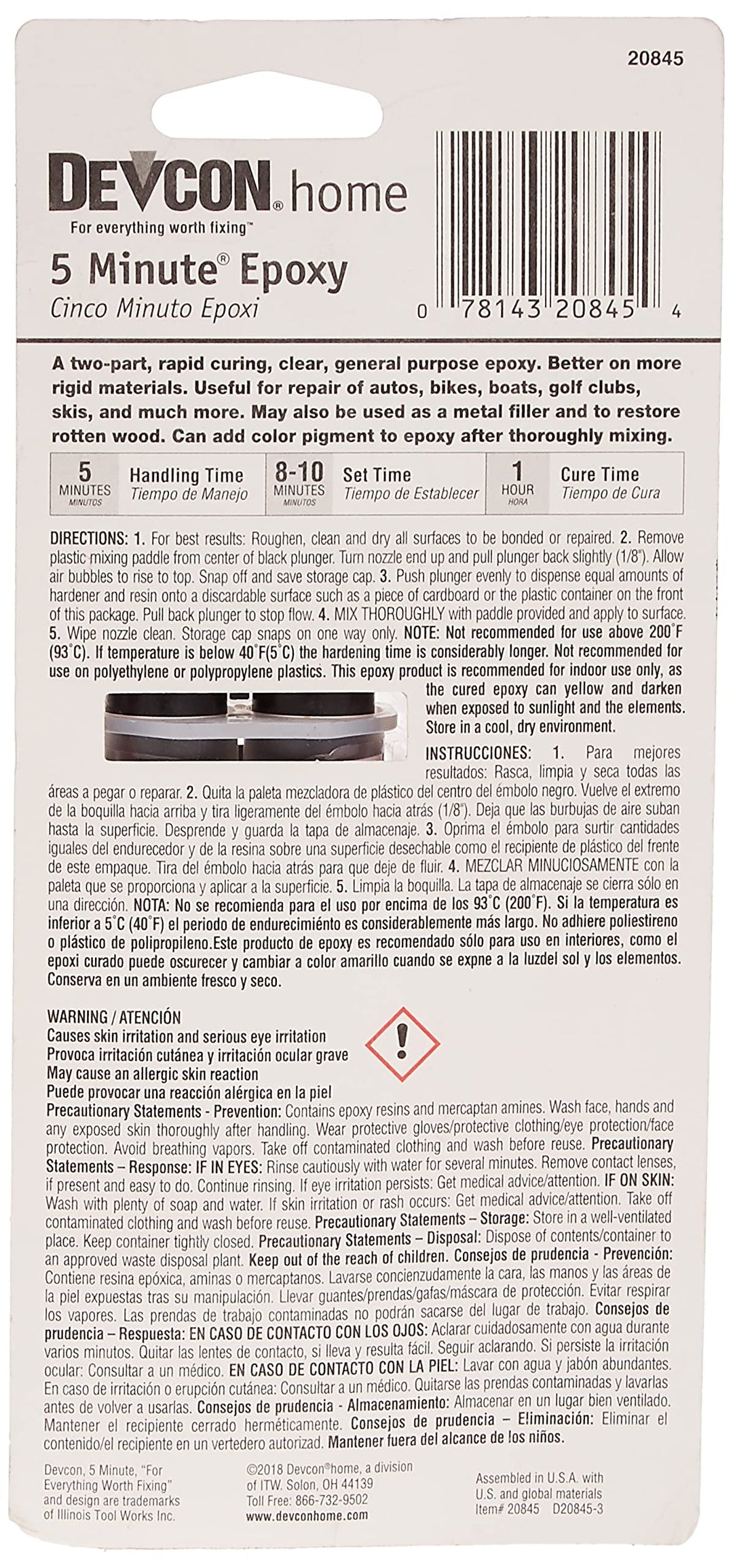 20845 Home 5 Minute 0.84 oz, 1-Pack, Clear High Strength Epoxy Anchoring Adhesive