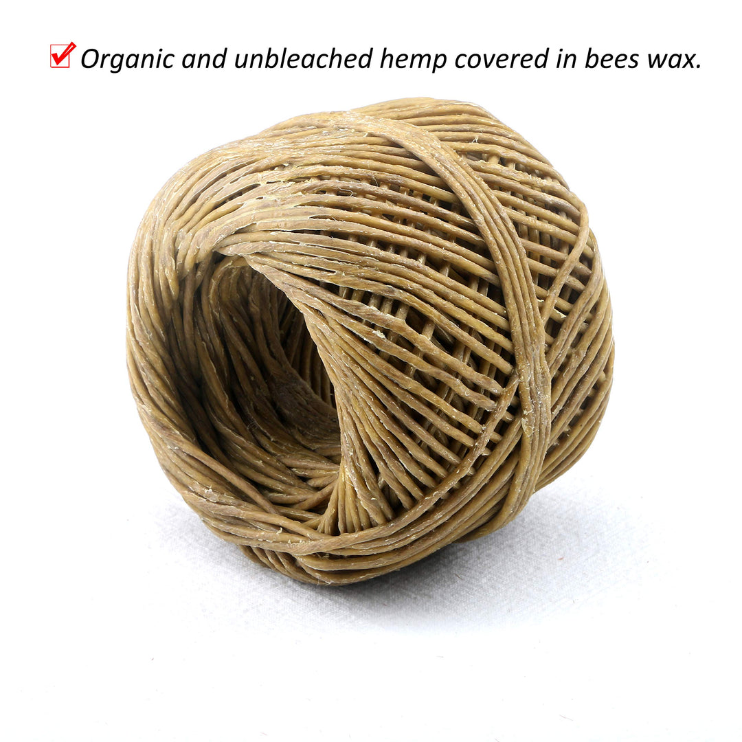 Hemp Wick with Natural Beeswax Coating, Edible Grade Beeswax, 200 FT Spool, Standard Size (1.0mm),Unbleached, Un-Dyed and 100% Organic.