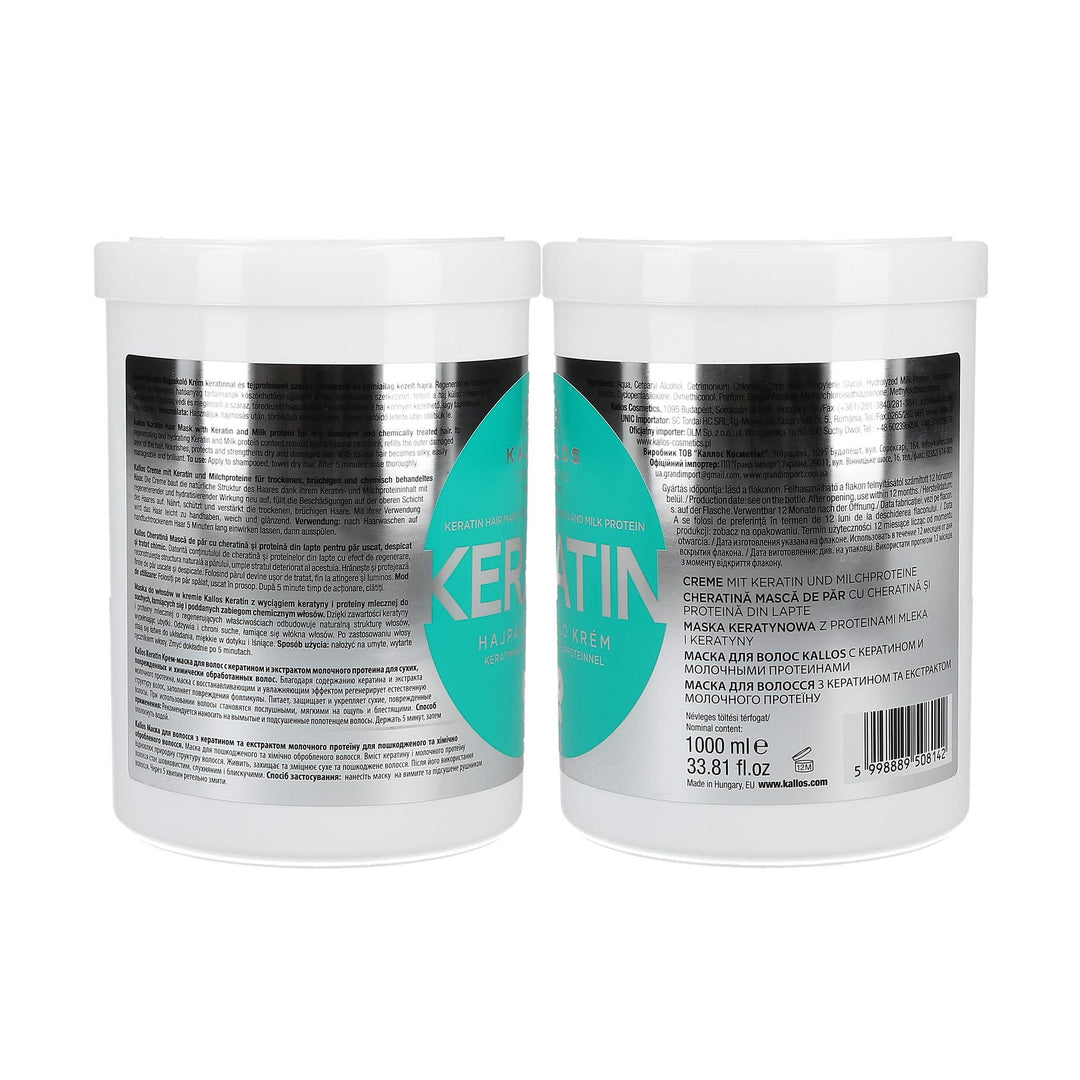 Keratin Hair Mask with Keratin and Milk Protein for Dry, Damaged and Chemically Treated Hair - 1000ml