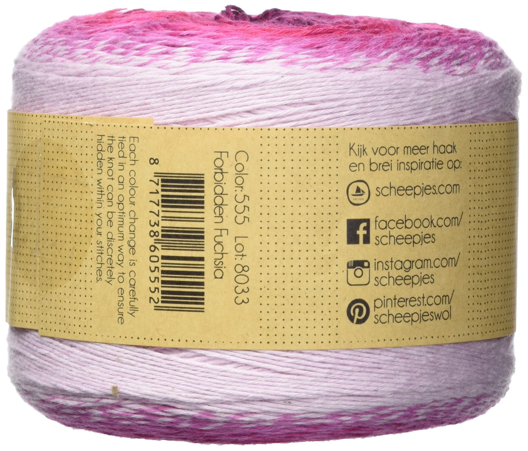 Yarn Whirl Ombre - 1111 Yards, 60% Cotton Yarn for Crocheting, Knitting Kit and Crafts, 40% Acrylic Yarn, Softly Color Changing Crochet Kit, Extra Large Yarn Cake (Forbidden Fuchsia)