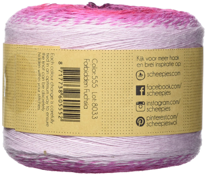 Yarn Whirl Ombre - 1111 Yards, 60% Cotton Yarn for Crocheting, Knitting Kit and Crafts, 40% Acrylic Yarn, Softly Color Changing Crochet Kit, Extra Large Yarn Cake (Forbidden Fuchsia)