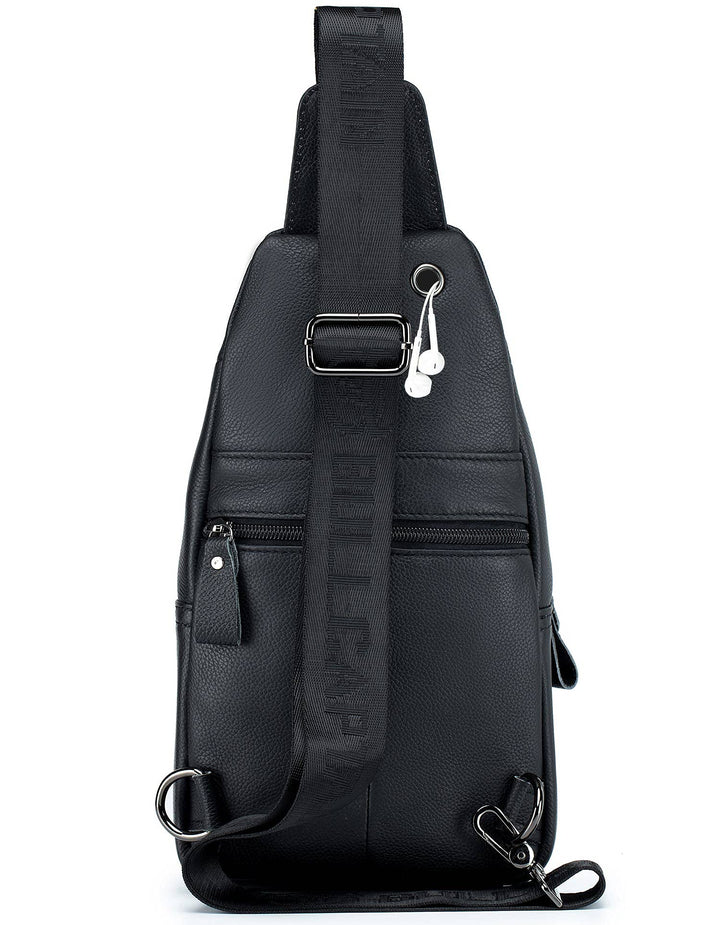 Genuine Leather Sling Bag Casual Chest Bag Travel Hiking Crossbody Shoulder Backpack Vintage Daypacks for Men&amp;Women (Brown)