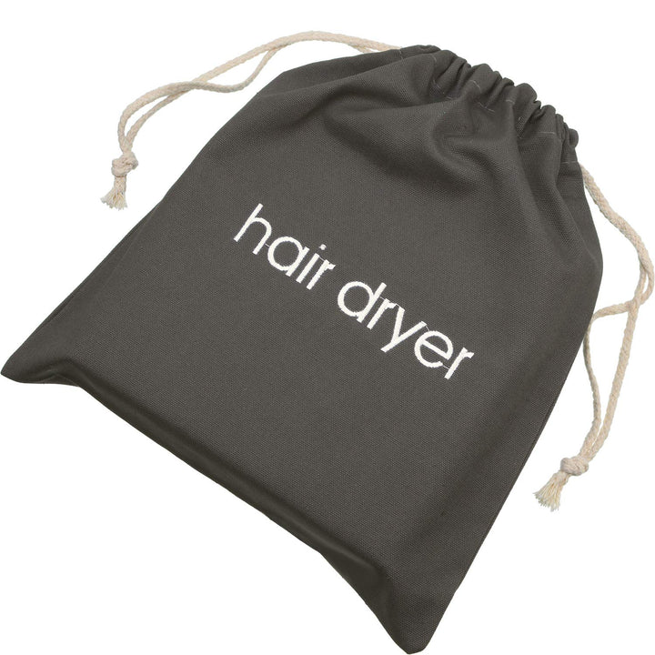 Hair Dryer Bags Cotton Drawstring Bag Container Hairdryer Bag, 11.8 by 13.8 Inch (Dark Gray)