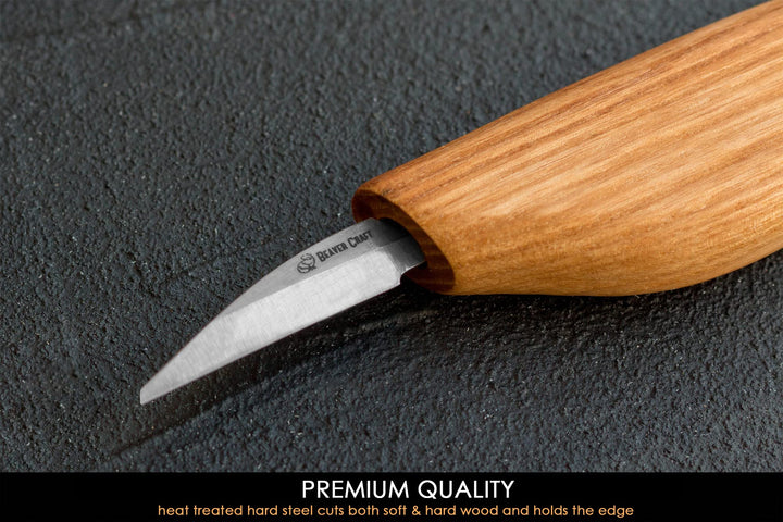Wood Carving Knife C15 1.5 Wood Whittling Knife for Details Wood Carving Knives - Chip Carving Knife Woodworking Wood Carving Tools for Beginners and Kids Whittling Tools