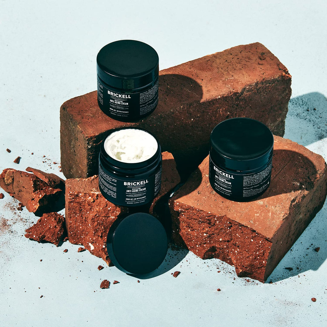 Brickell Men&#39;s Revitalizing Anti-Aging Cream For Men, Face Moisturizer For Face To Reduce Fine Lines and Wrinkles, Natural and Organic Anti Wrinkle Night Face Cream, 2 Ounce, Scented