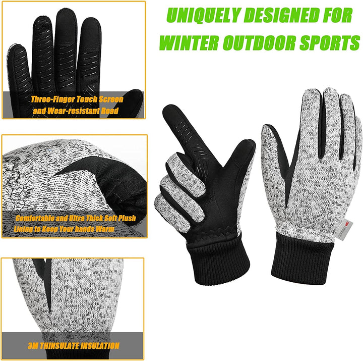 MOREOK Winter Gloves -10°F 3M Thinsulate Warm Gloves Bi