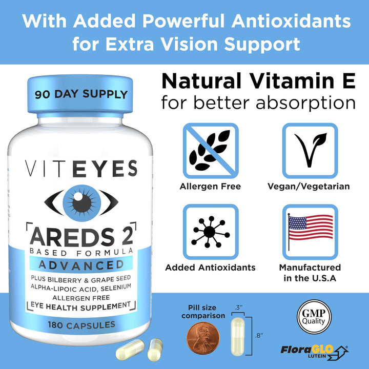 Viteyes AREDS 2 Advanced Eye Vitamins, Macular Support 