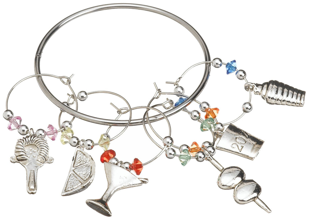W-6-M Pewter Stemware Charms, Martini Bar, Silver