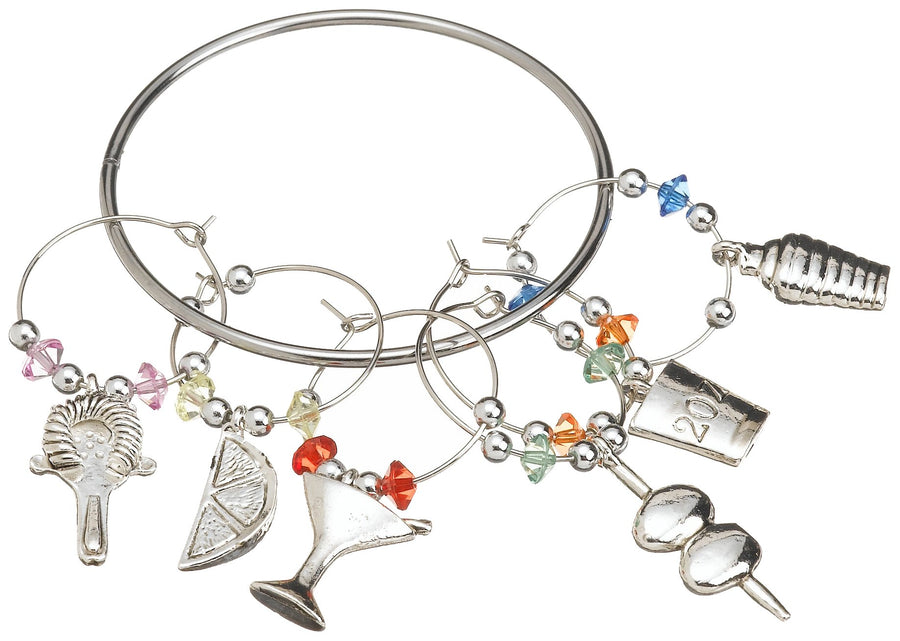 W-6-M Pewter Stemware Charms, Martini Bar, Silver