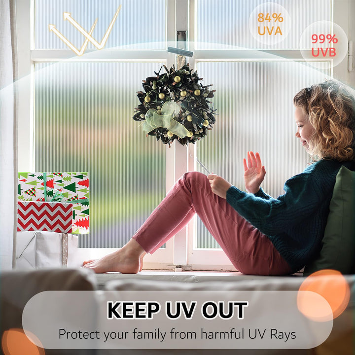 VELIMAX Reeded Glass Window Film, Window Privacy Film, 