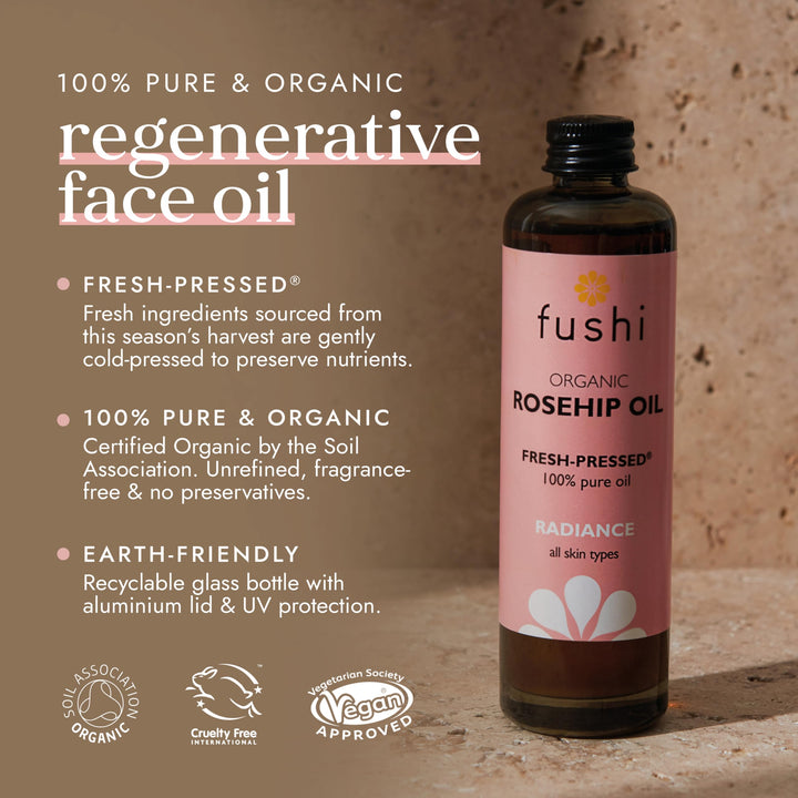 Rosehip Seed Organic Oil 100ml Extra Virgin, Biodynamic Harvested Cold Pressed