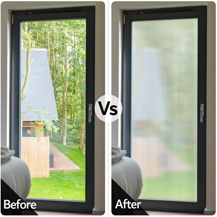 VELIMAX Reeded Glass Window Film, Window Privacy Film, 