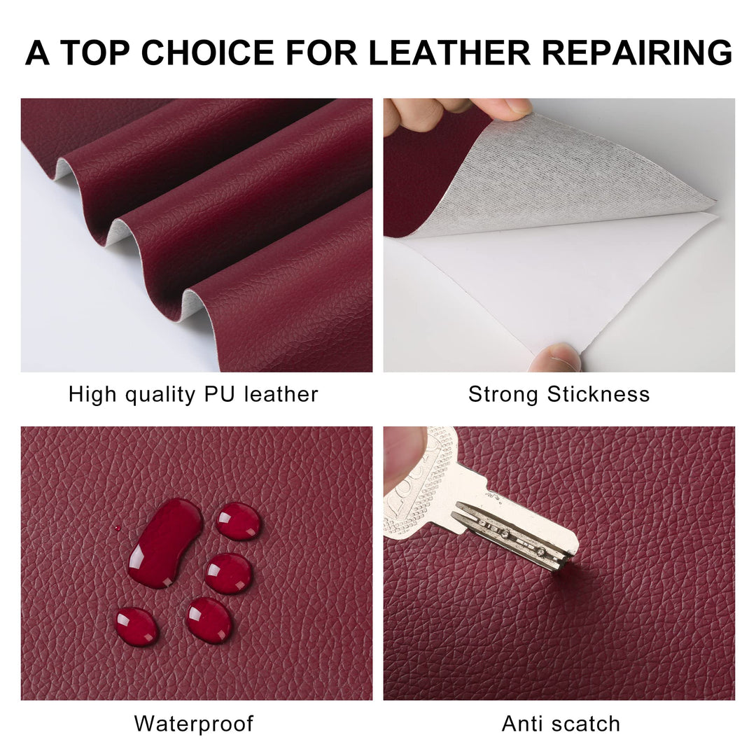 Leather Repair Patch for Furniture, 4 x 63 Self Adhesive Leather Repair Kit Vinyl Repair Tape for Car Seat Sofa Jackets Couches Chair Fuchsia