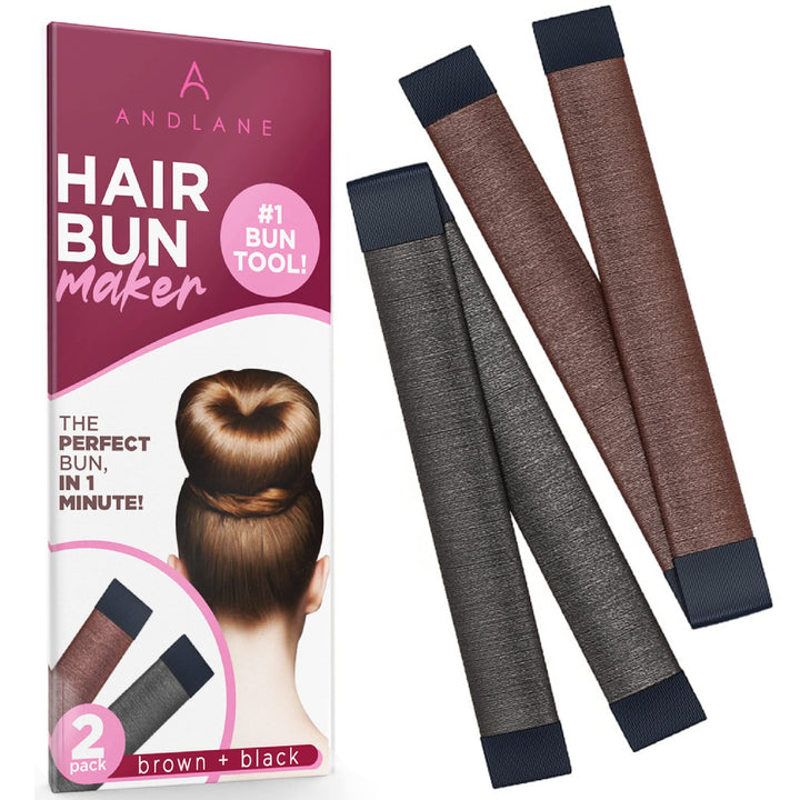 Women&#39;s Hair Bun Maker French Twist Hair Fold Wrap Snap by K-Beauty (1 Black