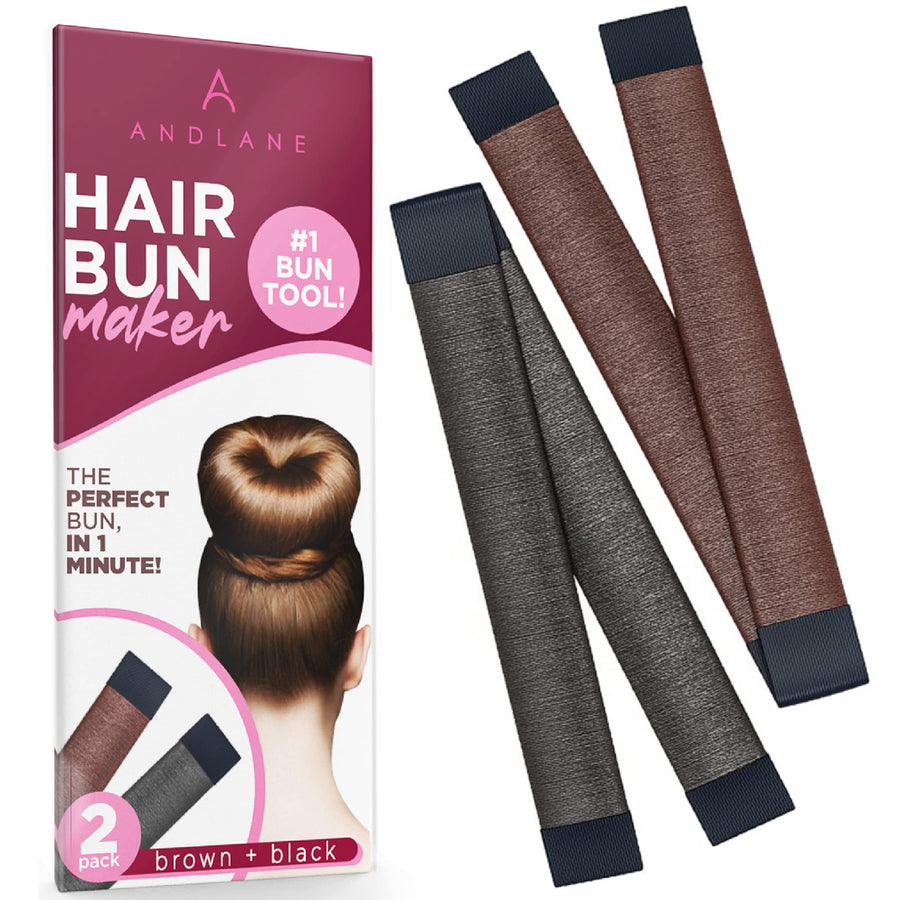 Women's Hair Bun Maker French Twist Hair Fold Wrap Snap by K-Beauty (1 Black
