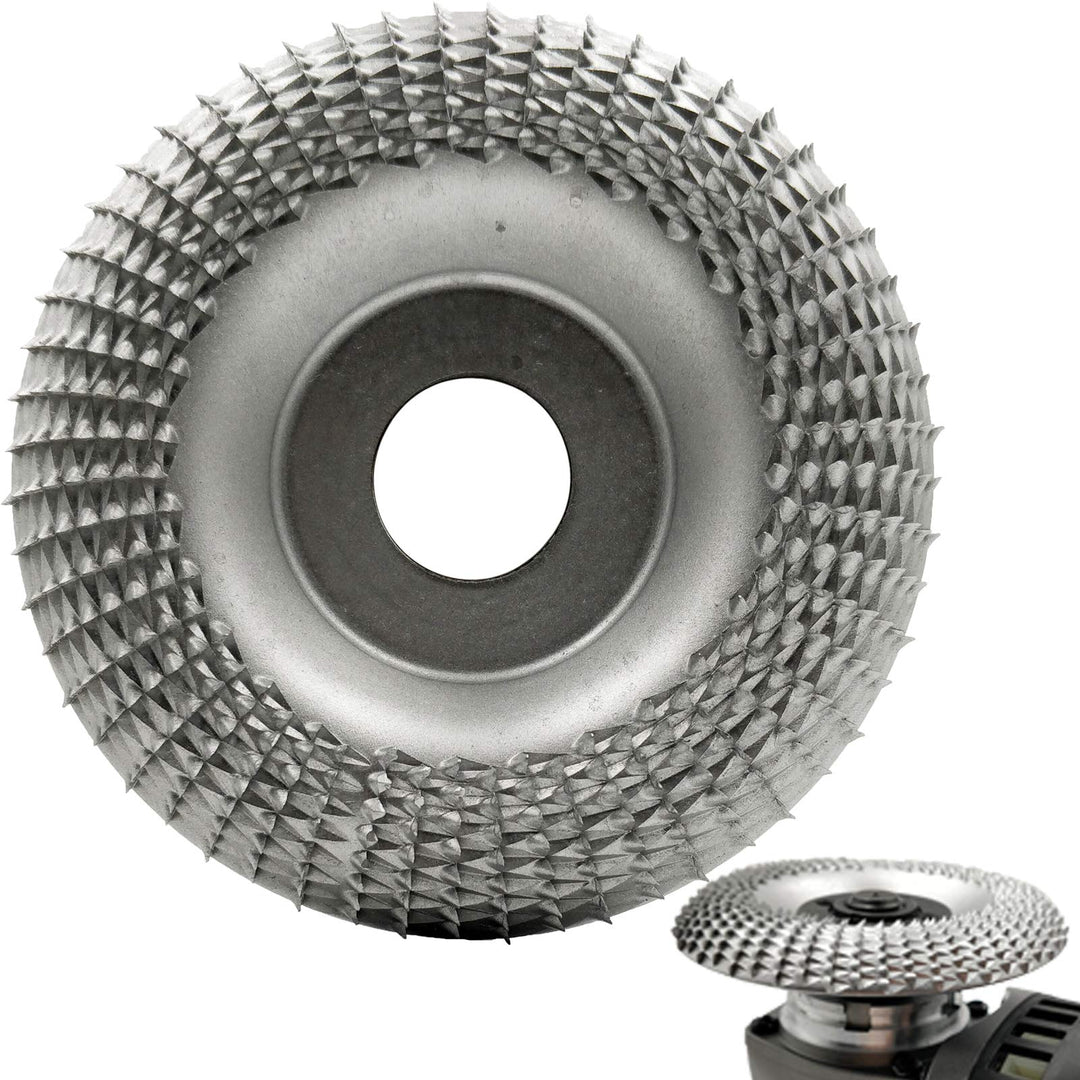 Wood Carving Disc Grinder Shaping Disc 7/8 Inch Bore Wood Tungsten Carbide Grinding Wheel Carving Abrasive Disc for Sanding Carving Shaping (100mm, Arc Type, Silver)