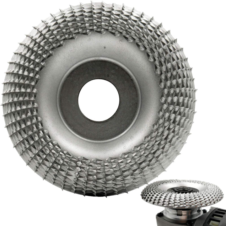 Wood Carving Disc Grinder Shaping Disc 7/8 Inch Bore Wood Tungsten Carbide Grinding Wheel Carving Abrasive Disc for Sanding Carving Shaping (100mm, Arc Type, Silver)
