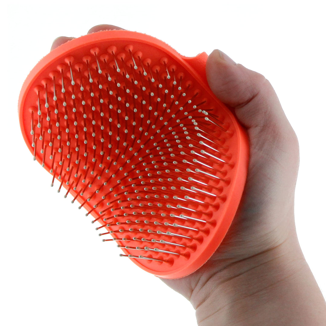 Grooming Brush - Rubber Tipped Pin Brush for Dogs and Cats, Shedding Brush for Short and Long Hair