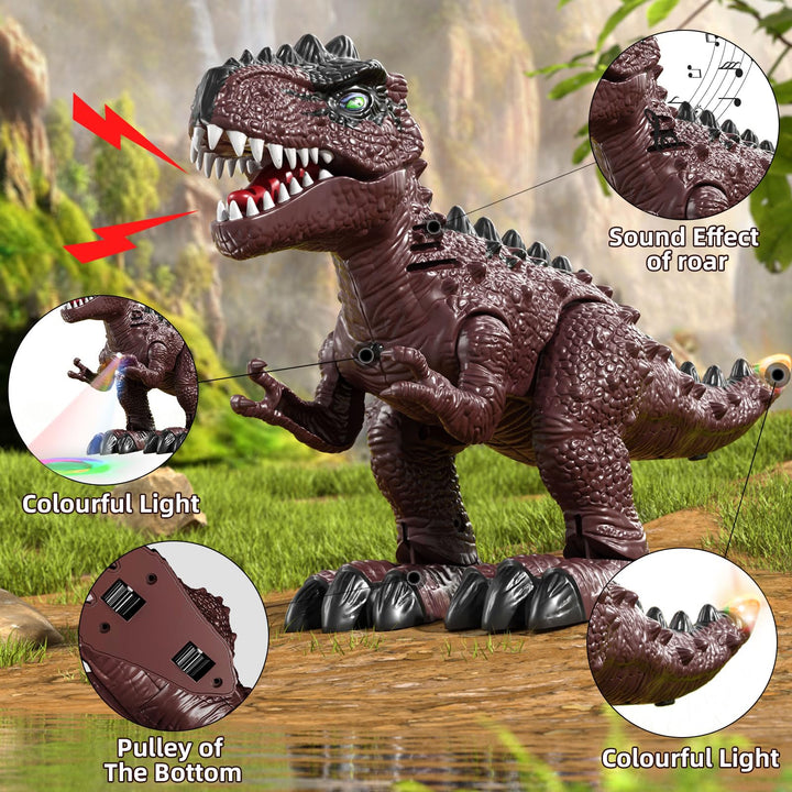 TEMI 3 Pack Electric Walking Dinosaur Toys for Toddlers