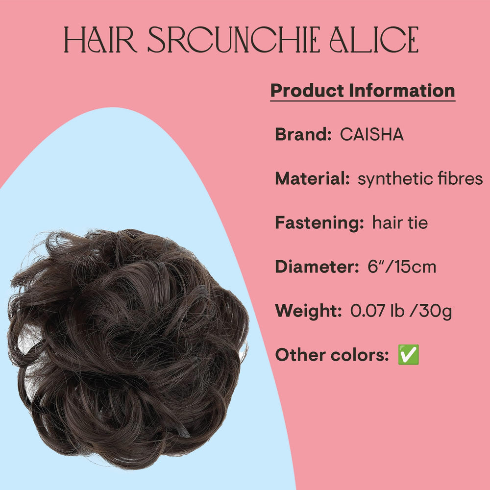 Messy brown 9 : PRETTYSHOP Scrunchie Scrunchy Bun Up Do Hair piece Hair Ribbon Ponytail Extensions Wavy Curly or Messy brown 9