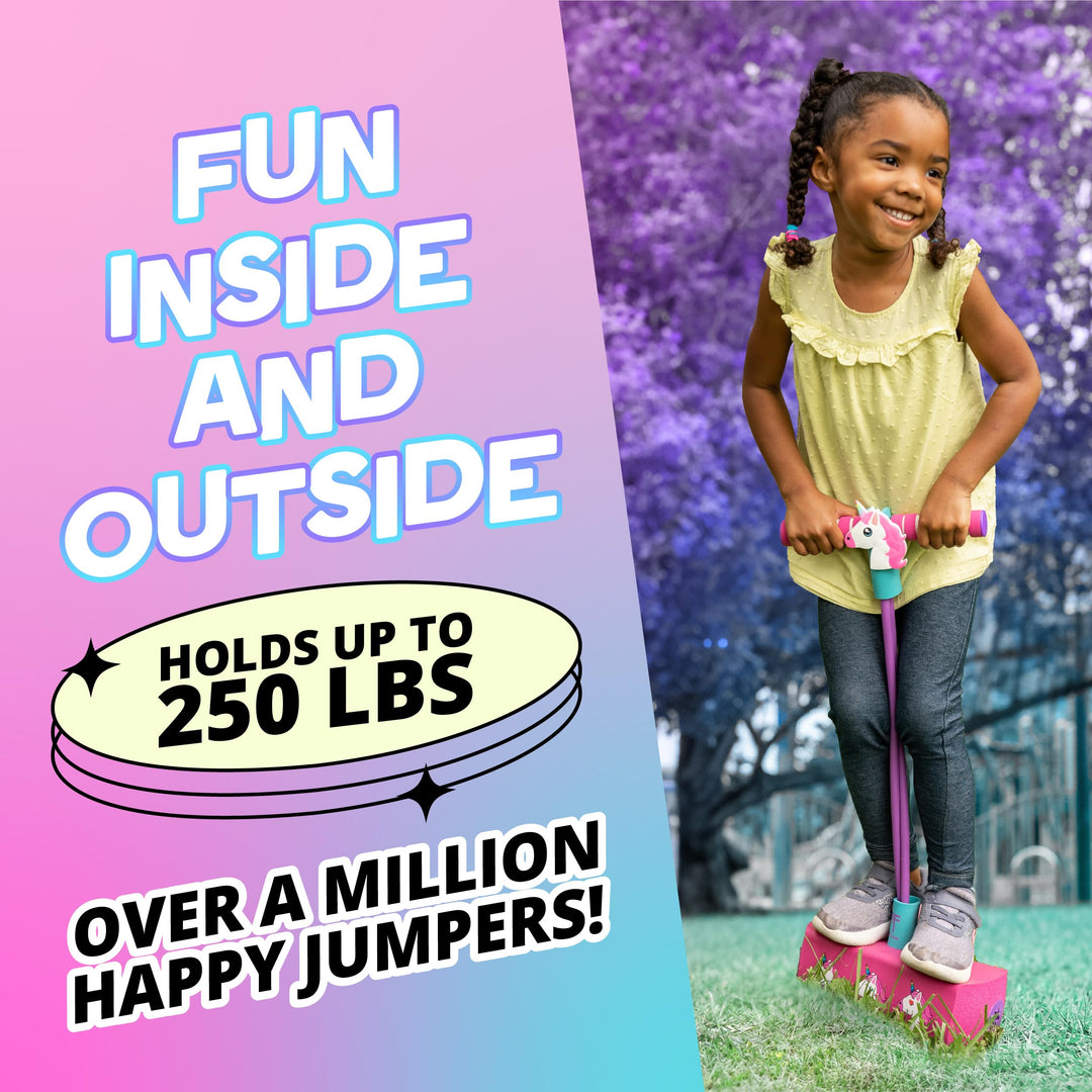 My First Foam Pogo Jumper for Kids Fun and Safe Pogo Stick for Toddlers, Durable Foam and Bungee Jumper for Ages 3 and up, Supports up to 250lbs (Unicorn)
