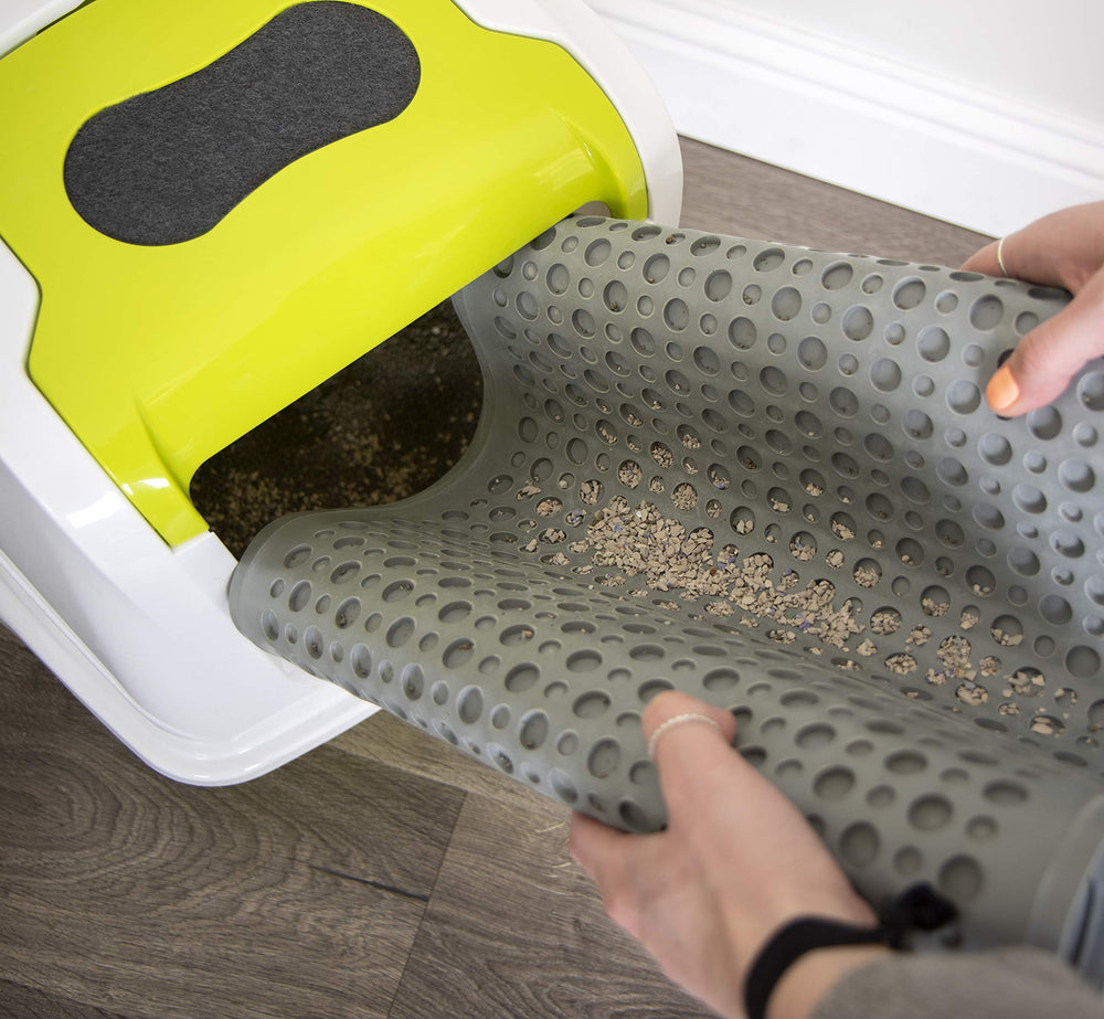 Purr-fect Paws Multipurpose Cat Litter Mat - Gray, Medium,(Pack of 1)
